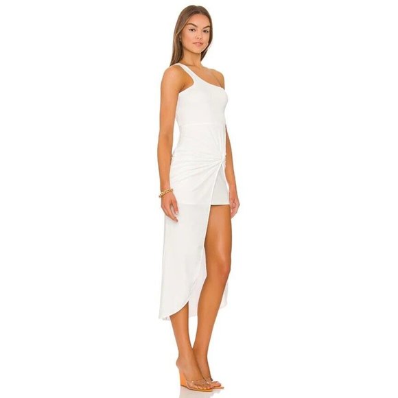 superdown Marie One Shoulder Dress White Jersey - Picture 3 of 3